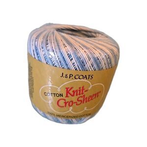Vintage J. & P. Coats Cotton Thread Knit-Cro-Sheen Yarn Shaded Blue's #13 New